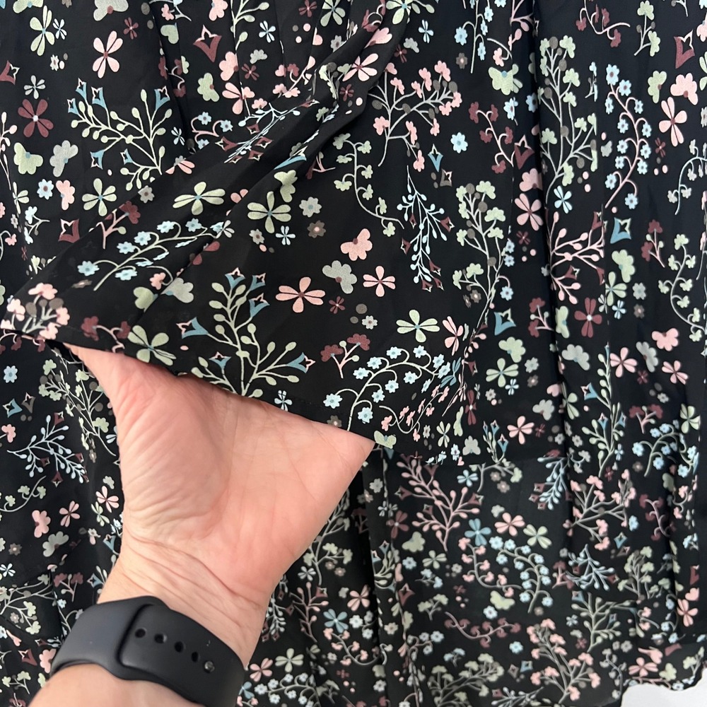 Ted Baker London 4 Dress Frarley Hazel Black Floral High Low Wedding Guest Event - Picture 8 of 14